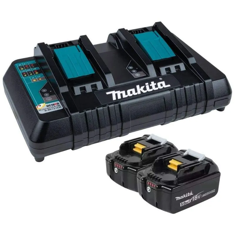 Carregador Duplo 220v Dc18rd Com 2 Baterias 18v 5,0ah Bl1850b Makita