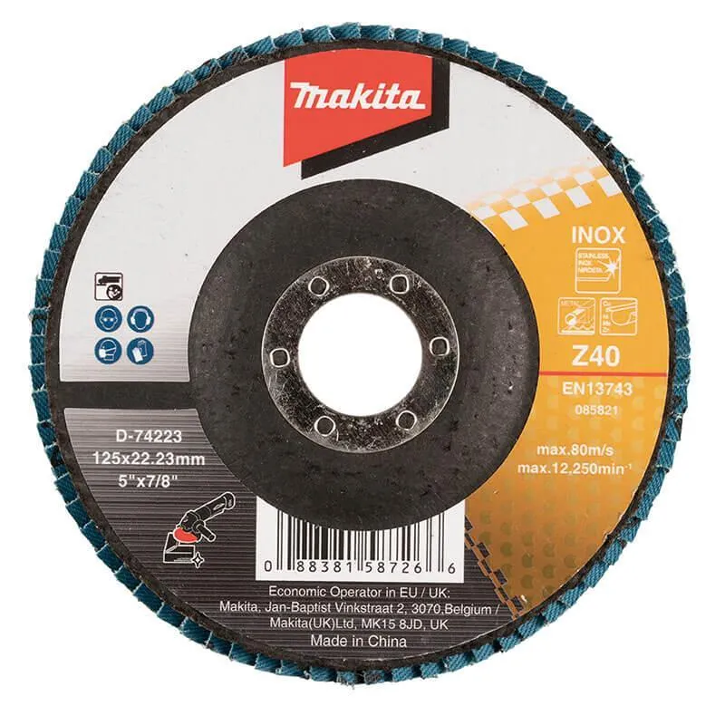 Disco Flap Plano 125mm Grão Z40 Makita D-74223