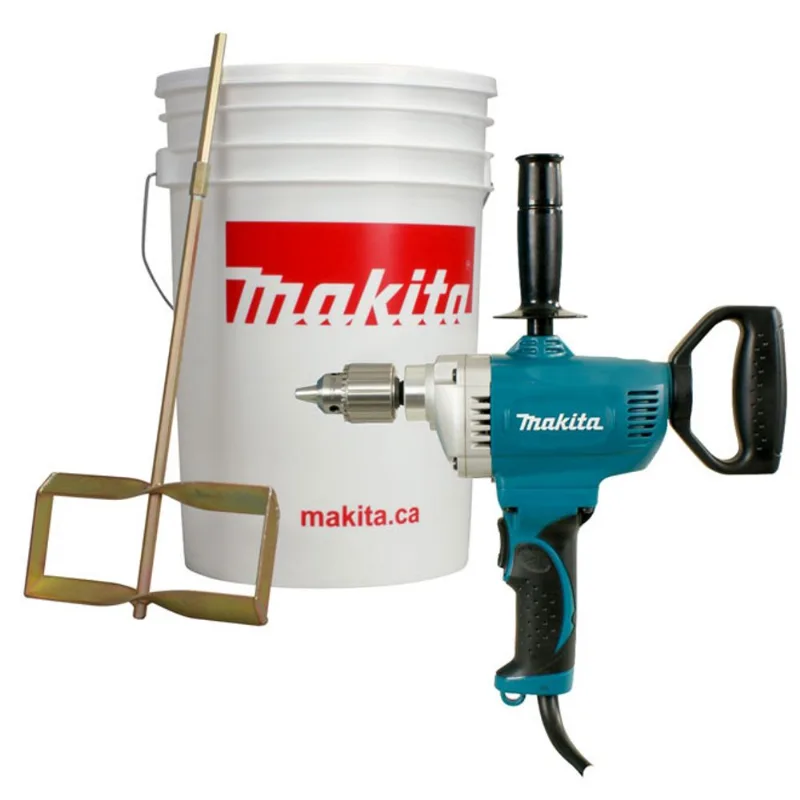 Makita 1/2-Inch Corded Handle Drill & Mud Mixing Kit 8.5 AMP, 600 RPM with 360° Rotating Rear Handle