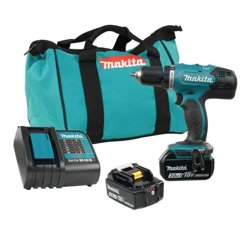Makita 18V LXT Lithium-Ion 1/2-in. Cordless Driver-Drill Kit with (2) 3.0Ah Batteries, Charger, and Tool Bag
