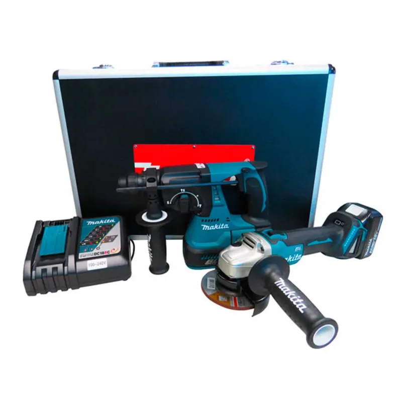 Kit Combo Martelete Rompedor DHR242 / Esmerilhadeira DGA454 18v Makita DLX2164X