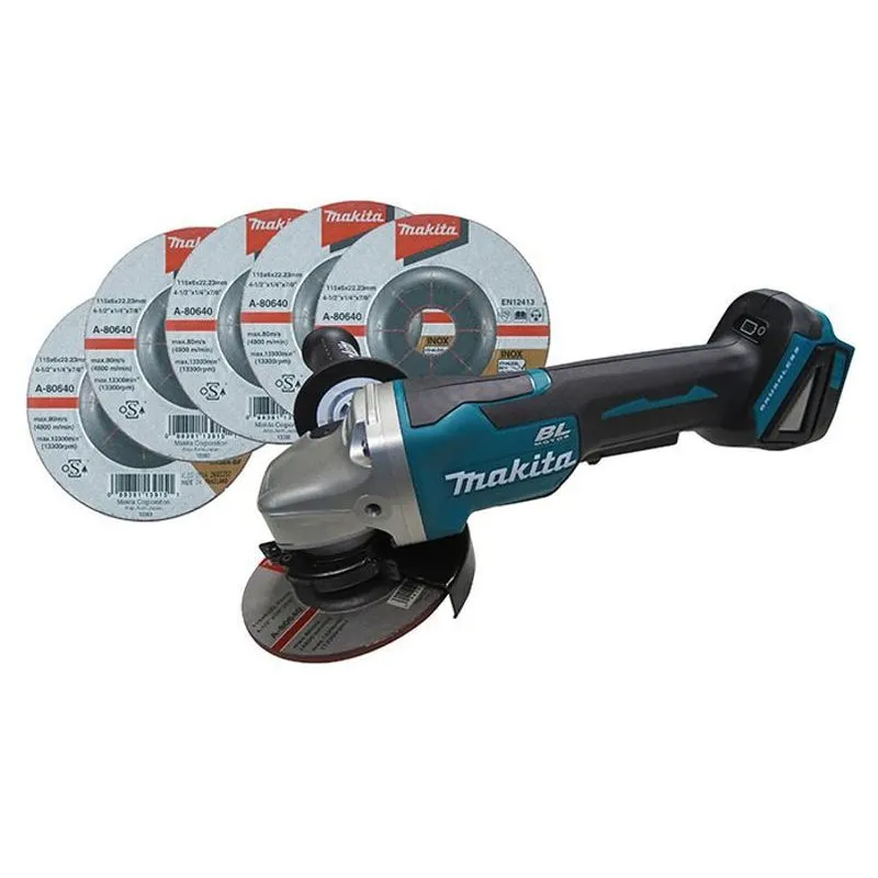 Makita Dga458zx1 Esmerilhadeira Angular A Bateria 18v 5