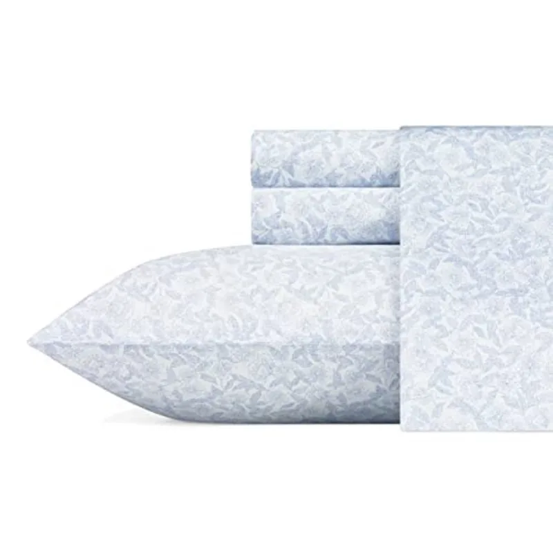 Laura Ashley Home - USHSA01116108 da Coleção Blossoming Premium Ultra Soft Lightweight 4 Piece Sheet Set, Wrinkle, Anti-Fade, Resistente a Manchas e Hipoalergênico, Queen