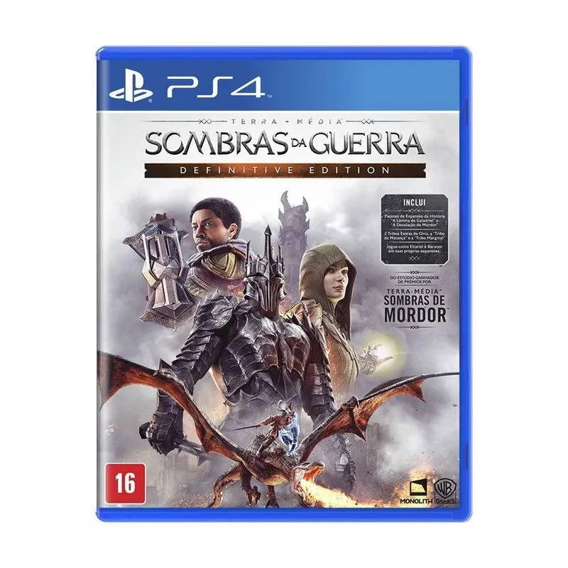 Jogo Terra-média: Sombras Da Guerra Definitive Edition - Ps4