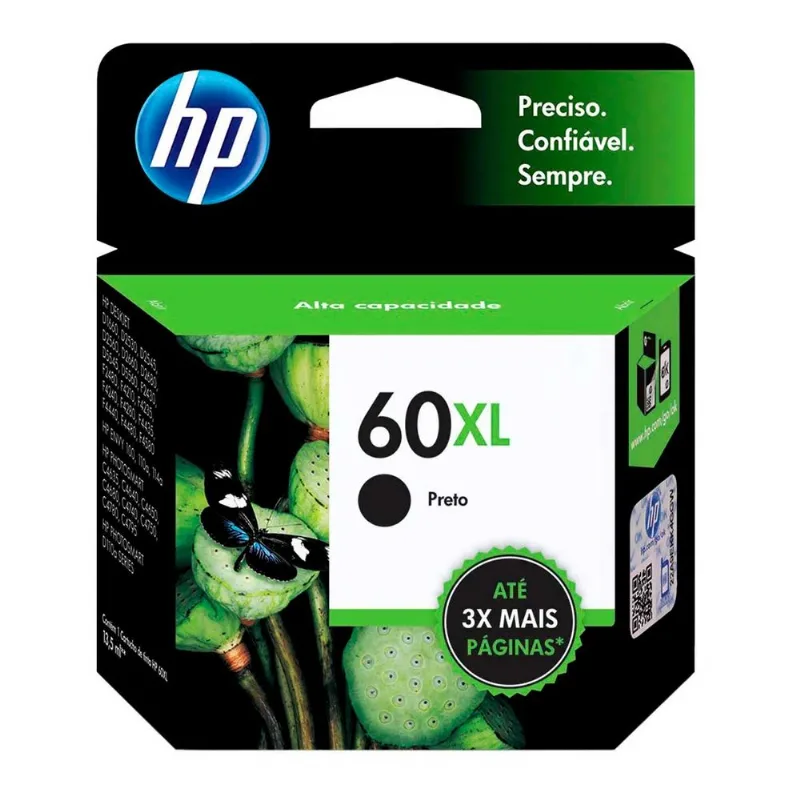 Cartucho HP 60XL Preto Original (CC641WB) Para HP Deskjet F4224,F4480,F4580,D1660,Photosmart D110a