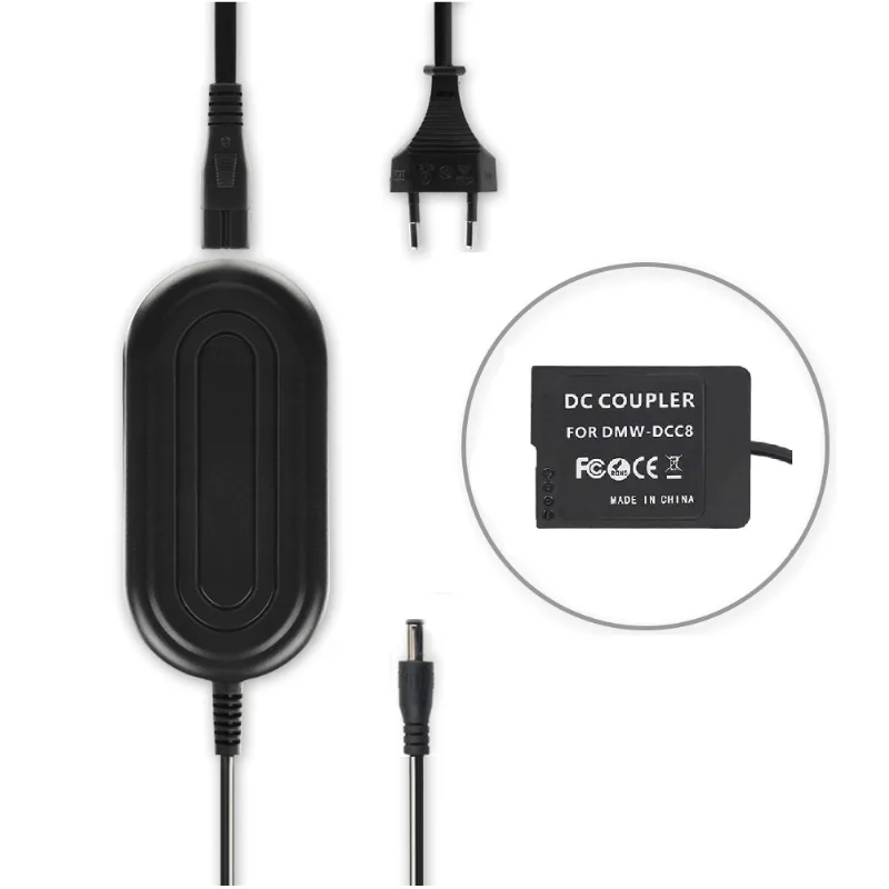 Adaptador AC DMW-AC8 com Dummy DMW-DCC8 para Panasonic DMW-BLC12 (Bivolt)