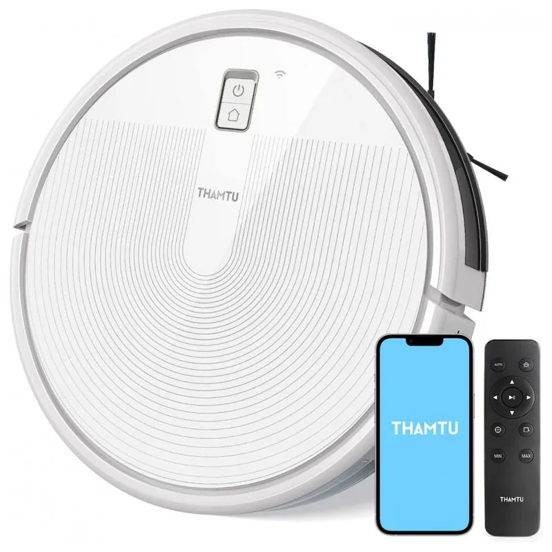 Aspirador de Pó Robô Thamtu G10 com Conexão via APP, WI FI e Auto Carregamento, 110V, Branco