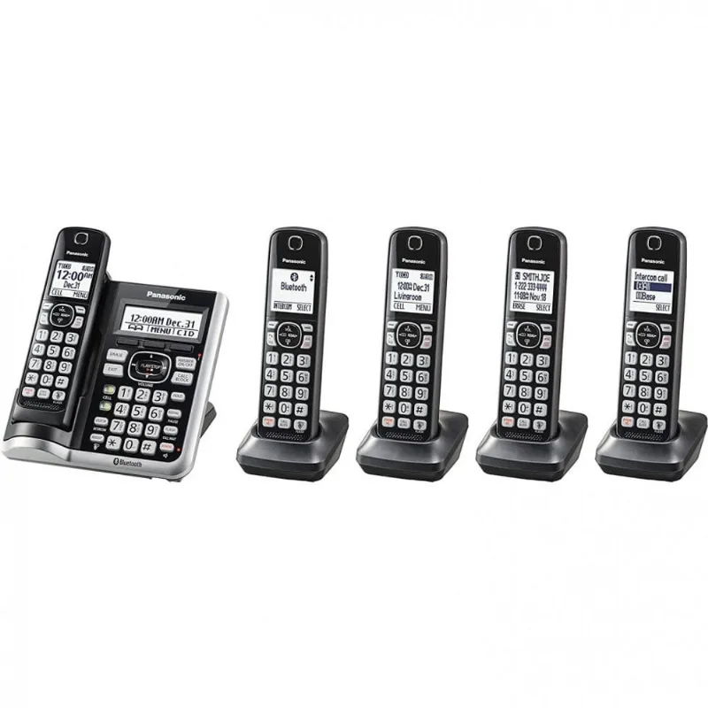 Telefone sem Fio Panasonic KX TGF575S Link2Cell Bluetooth DECT6.0 c, 5 Monofones