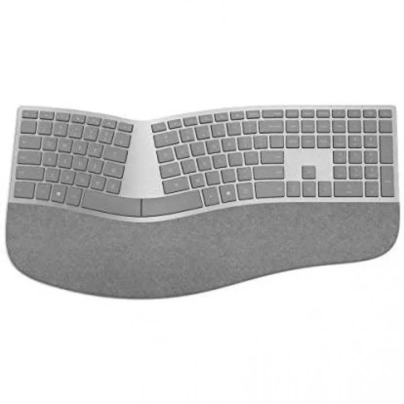 Teclado Ergonomico Sem Fio Com Bluetooth, Dividido, Recarregavel E Descanso Para As Maos, Microsoft 3ra 00003, Cinza