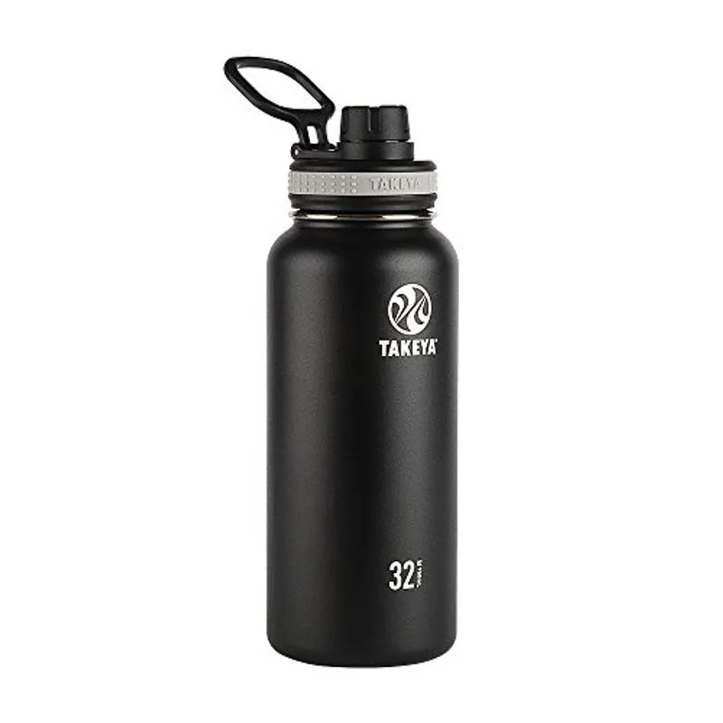 Takeya Black Originals Garrafa De Água Inoxidável De Aço Inoxidável Isolado A Vácuo, 32oz