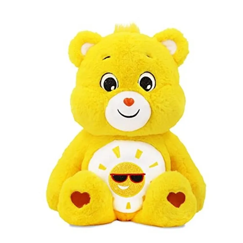 Care Bears 18 Plush - Funshine Bear with Glitter Belly Badge - Soft Huggable Material! Amarelo