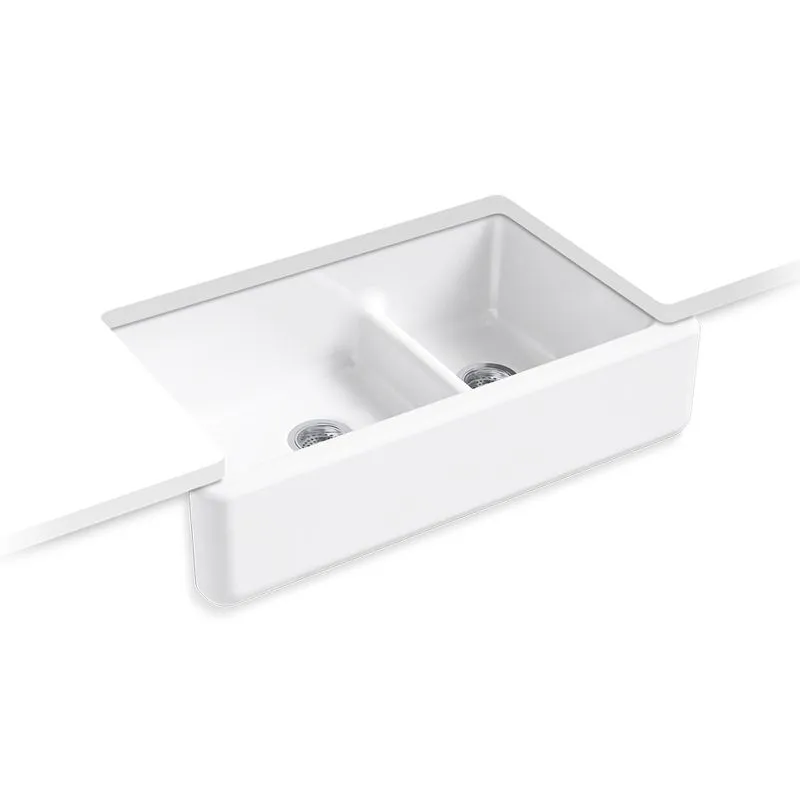 Cuba de Semiencaixe Dupla 90,6X54,8X24,4 Whitehaven Smart Divide Branca - 6427BR-0 - Kohler