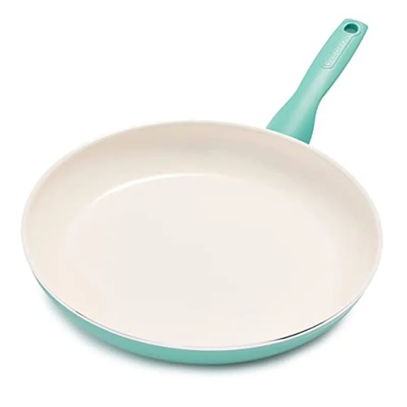 GreenPan Rio Healthy Cerâmica Nonstick 12 Frigideira Frigideira, sem pfas, Cofre de Lava-Louça, Turquesa