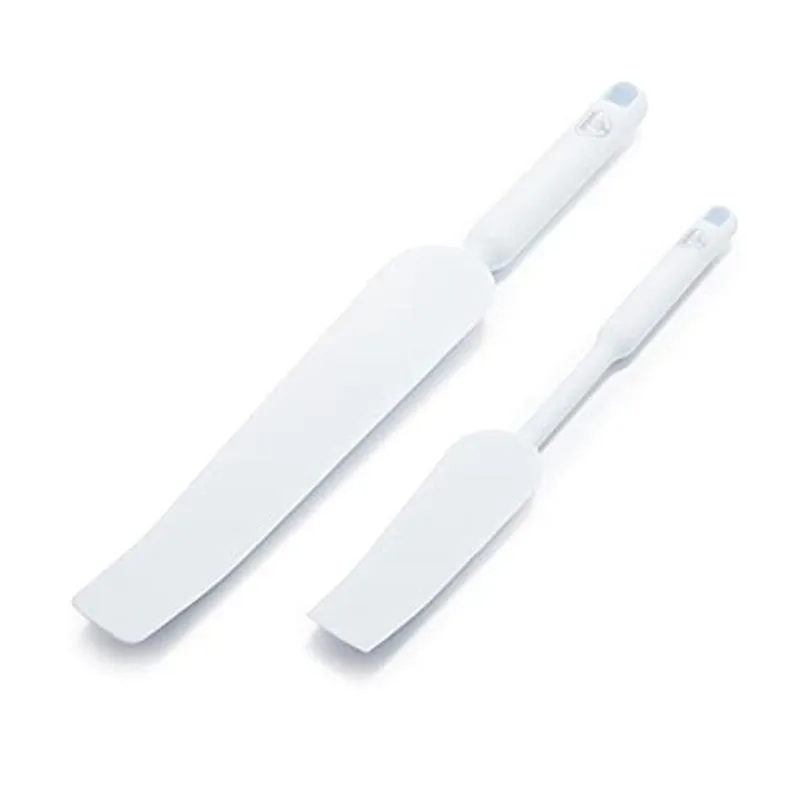 Ferramentas de cozimento greenlife e utensílios, conjunto de espátula de silicone de fácil acesso para mistura e agitação de cozimento, resistente ao calor e manchas, lava-louças seguras, brancas