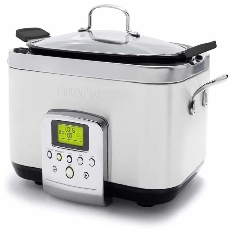 GreenPan CC005108 001 Panela Elétrica Multifuncional 6L, Anodizada e display LED, 110V, Prata