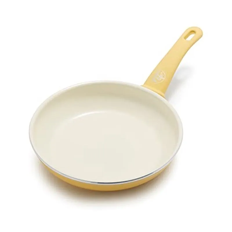 GreenLife Soft Grip Healthy Ceramic Nonstick, 8 Frigideira Frigideira, Sem pfas, Cofre de Lava-Louça, Amarelo