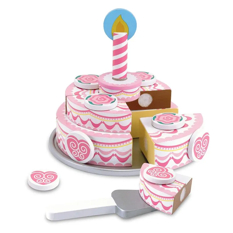 Conjunto De Comida De Madeira Para Brincar Melissa &amp; Doug, Bolo De Três Camadas