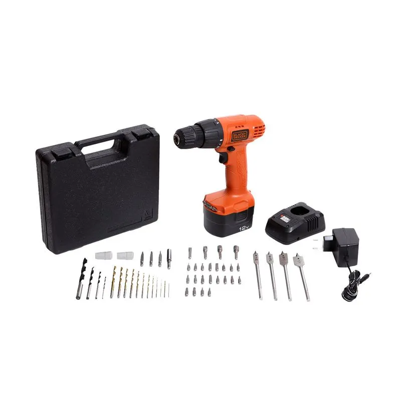 Parafusadeira-Furadeira Black + Decker 12V com 50 Acessórios CD121K50 Bivolt
