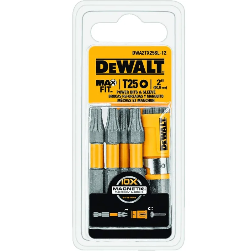 Jogo de Ponta Bits Torx 2 pol T25 11 Peças + Limitador Max Fit DWA2TX2SL-12 DeWalt 01 unidade