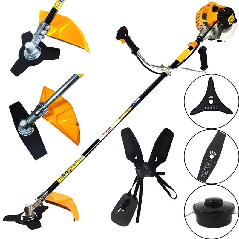 Roçadeira Lateral VR520H Vulcan 2T 52CC Com Faca de Três Pontas + Lâmina Facão e Carretel de Nylon