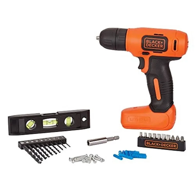 Black + decker 8V MAX* Broca sem fio + 43 pc. Kit de projeto de decoração residencial (BDCD8HDPK)