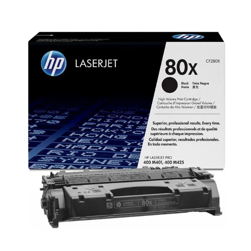 Toner Hp 80x Preto Alto Rendimento Laserjet Cf280xb M401dn M401dw M425dn M401dne M401n