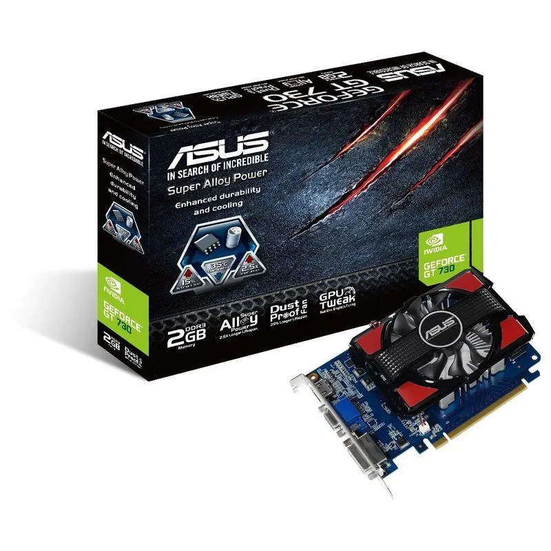 Placa de vídeo - NVIDIA GeForce GT 730 (2GB / PCI-E) - Asus - GT730-2GD3