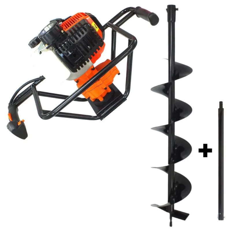 Perfurador De Solo Profissional Vulcan Vps520 Á Gasolina 2t 52cc 2,5hp Robusto E Econômico Acompanha Broca 80x10cm Com Pino Trava + Extensor De 60cm