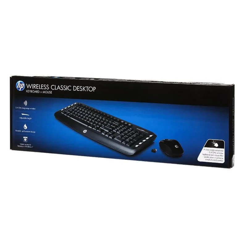 Teclado e Mouse - Sem fio - HP LV290AA - Preto