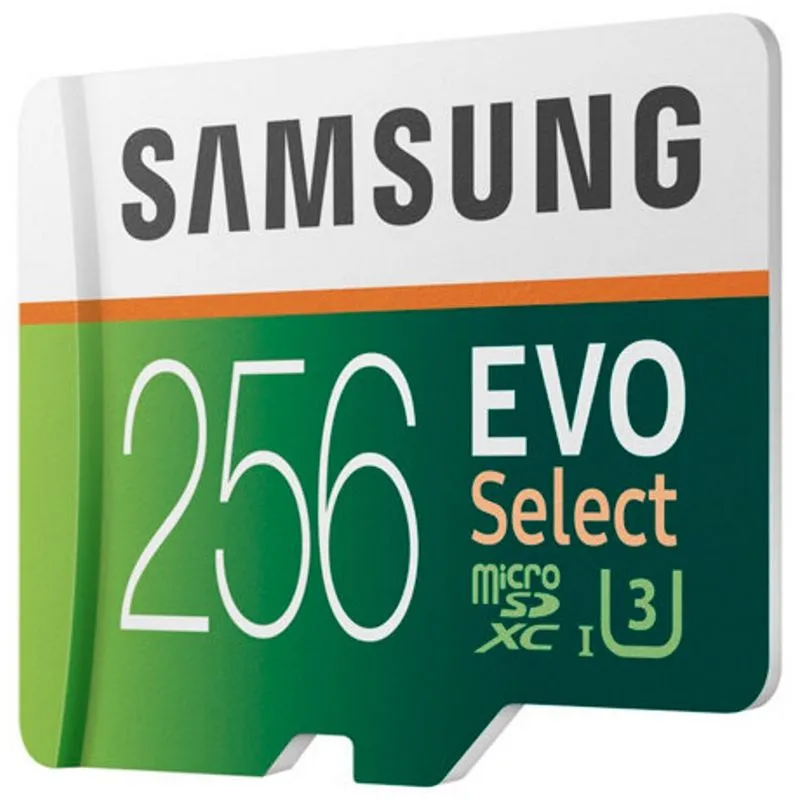Cartão de memória microSDXC 256GB Samsung EVO Select (Classe 10, UHS 3, c/ Adaptador, 100/90MBs R/W) - MB-ME256GA/AM