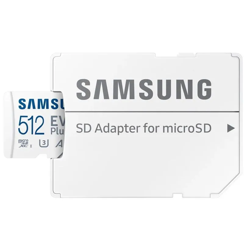 Cartão de memória microSDXC 512GB Samsung EVO Plus (UHS-I, U3, A2, V30 c/ Leitor) - MB-MC512KA/AM