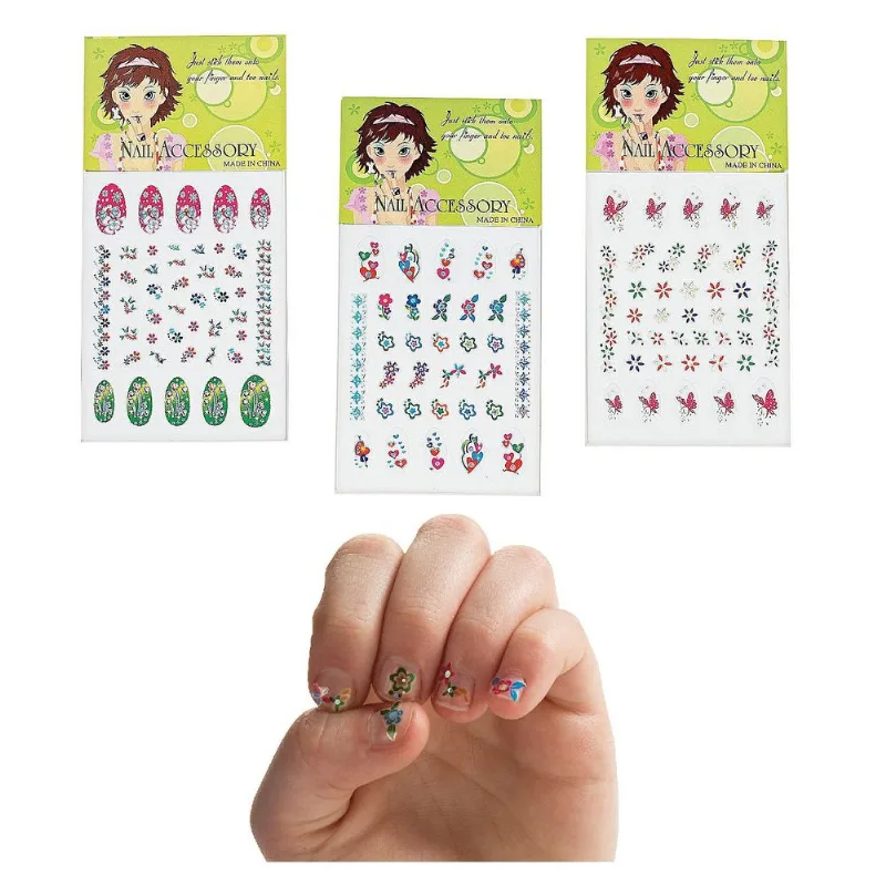 Conjunto De Decalques Nail Art Fun Express, Pacote Com 12