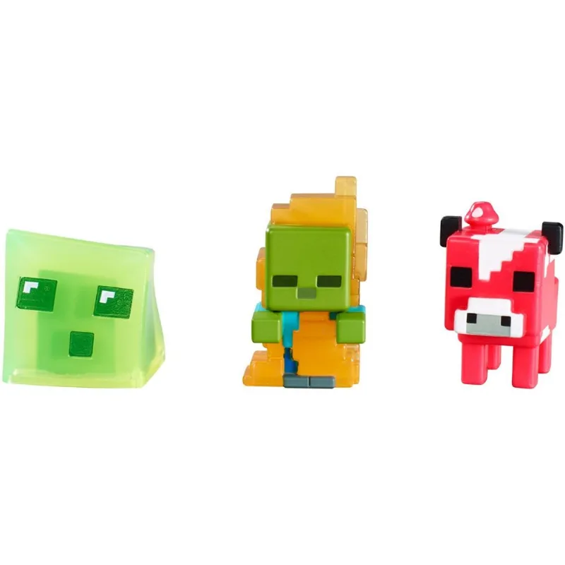 Minecraft - Mini Figuras com 3 - Coguvaca, Zumbi em Chamas, Slime Ckh39