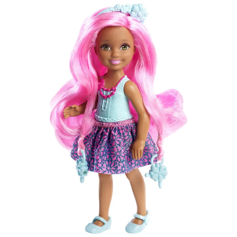 Boneca Barbie Chelsea Penteados Cabelo Rosa Dkb55