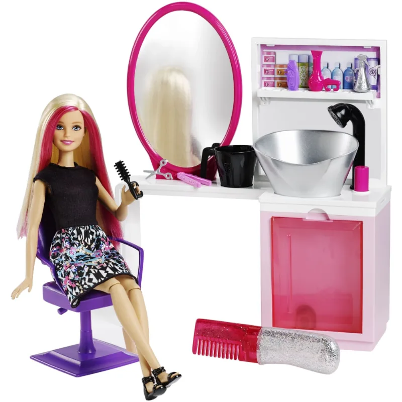 Boneca Barbie Fashion And Beauty - Salão Estilo e Brilho Loira Dtk05