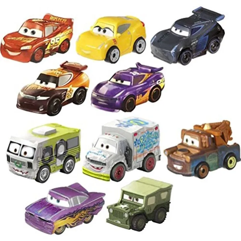 Conjunto de 10 mini carros e brinquedos Disney Cars Toys Min