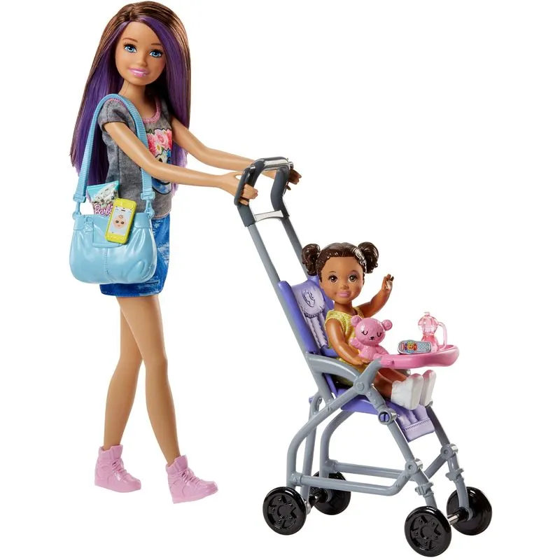 Barbie Babysitting Playset Com Boneca Skipper, Baby Doll, B