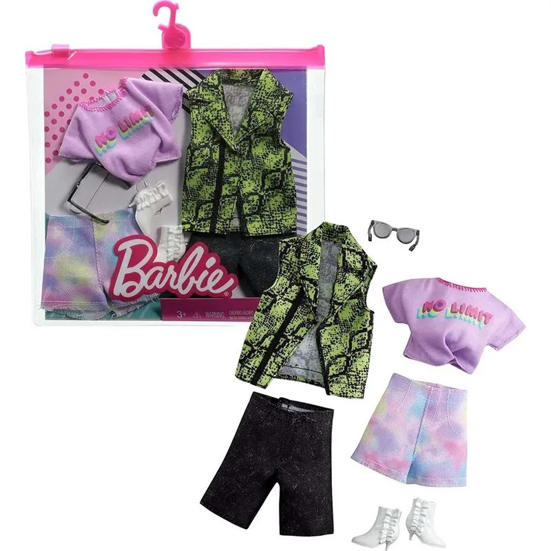 Conjunto Barbie com 1 Roupa & 1 Acessório para Barbie & Ken, Presente 3 a 8 anos