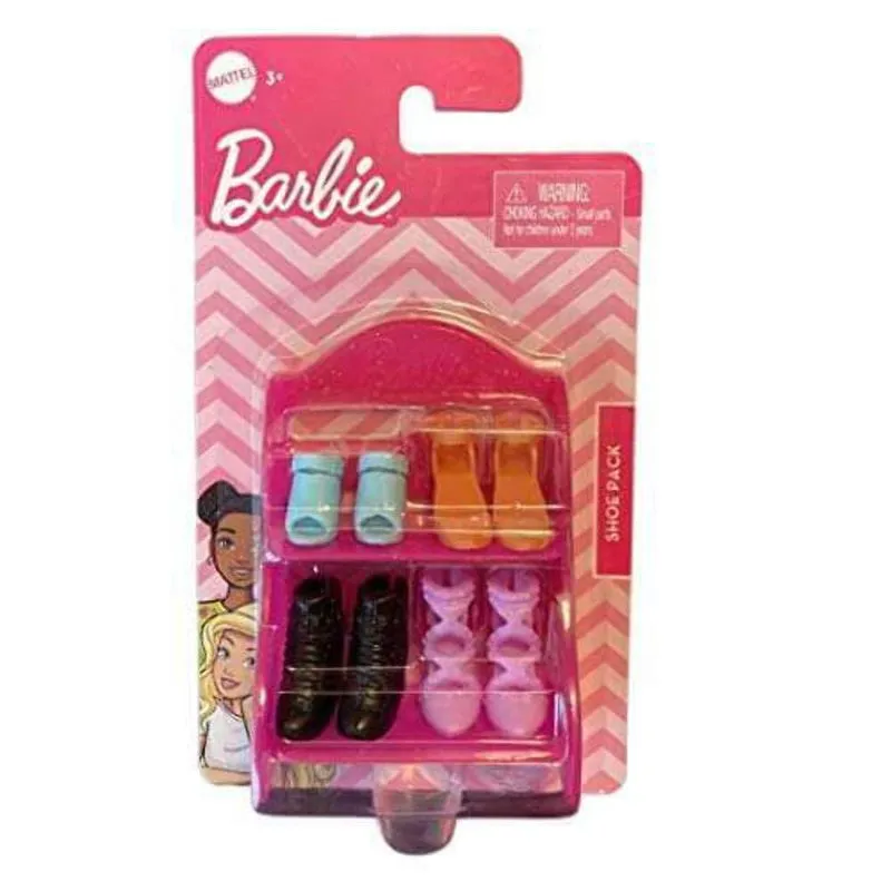 Pacote De Sapatos Barbie Pink Shelf Com 4 Pares De Sapatos