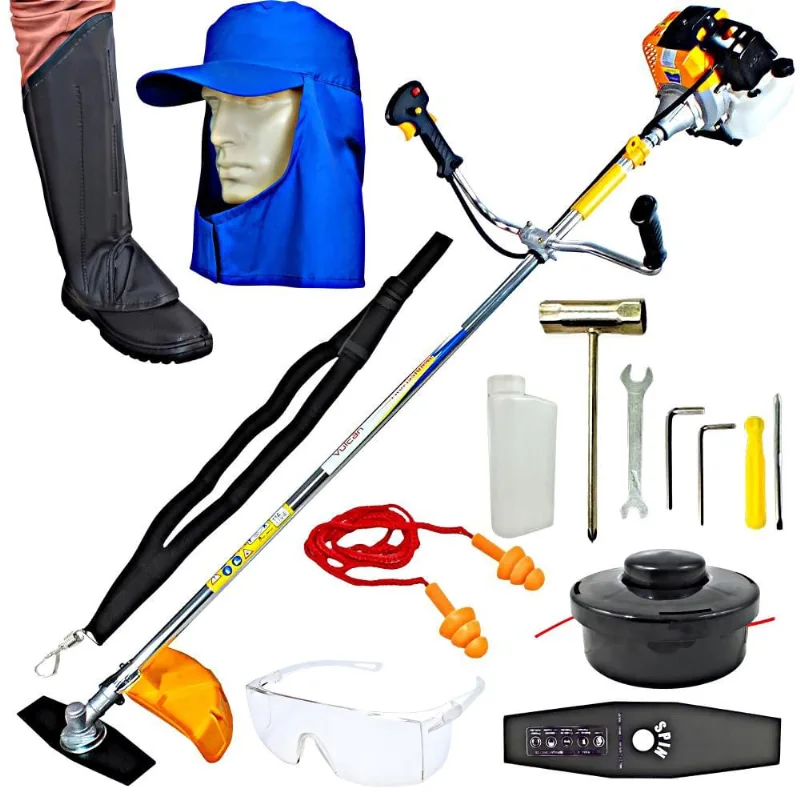 Roçadeira Profissional Vulcan VR430S 43CC 1,7HP Com Protetor Auricular e Perneira de Segurança
