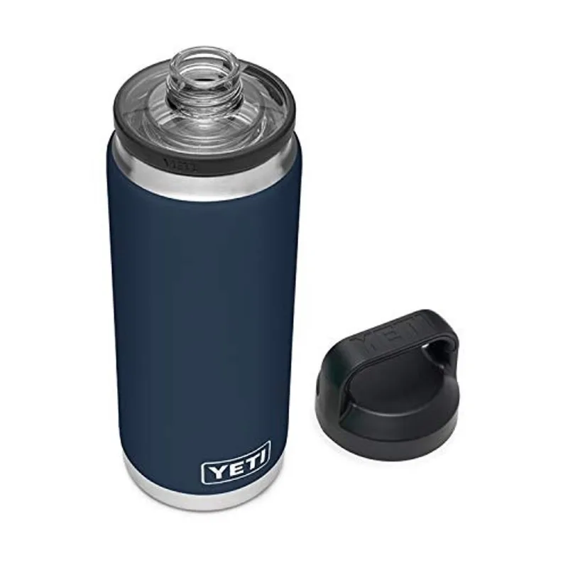 Garrafa vácuo isolada de 737ml yeti Rambler, em aço inoxidável com tampa Chug, na cor azul navy