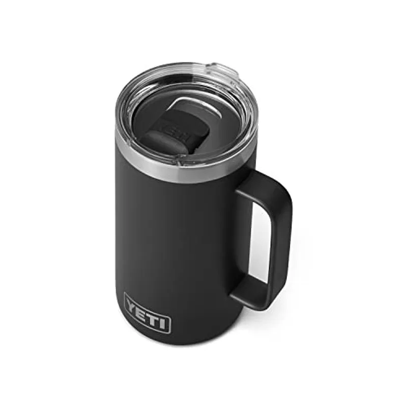 Yeti Rambler 24 oz Caneca, Isolado a Vácuo, Aço Inoxidável com Tampa MagSlider, Preto