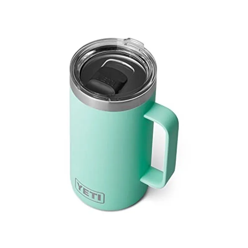 Yeti Rambler 24 oz Caneca, Isolado a Vácuo, Aço Inoxidável com Tampa MagSlider, Espuma do Mar