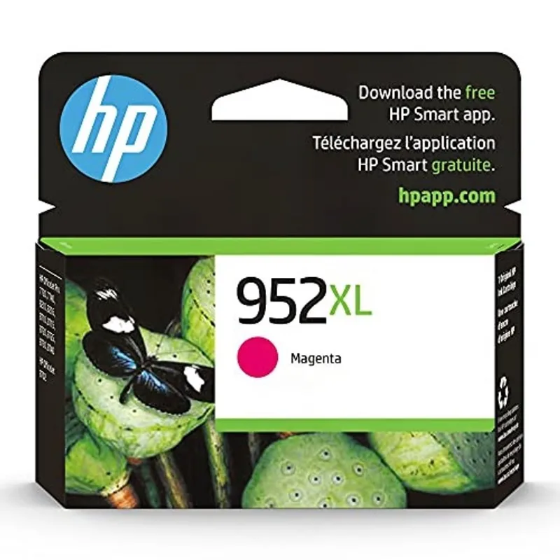 Tinteiro hp 952XL Magenta de elevado rendimento Original Funciona com hp OfficeJet 8702, hp OfficeJet Pro 7720, 7740, 8210, 8710, 8720, 8730, 8740 Series Elegível para o Instant Ink L0S64AN
