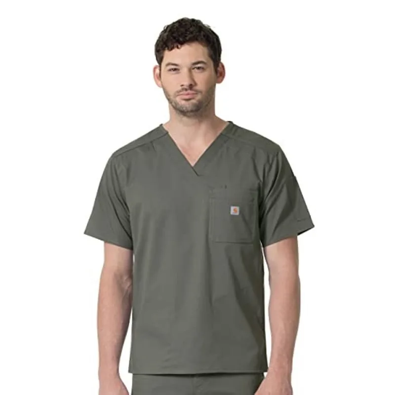 Carhartt Masculino Slim Fit 6 Pkt Scrub Top, Azeitona, LG