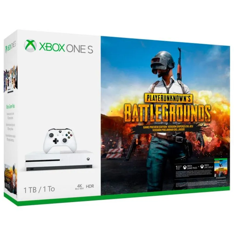 Console Xbox One S 1TB + Battlegrounds + Game Pass + Live Gold