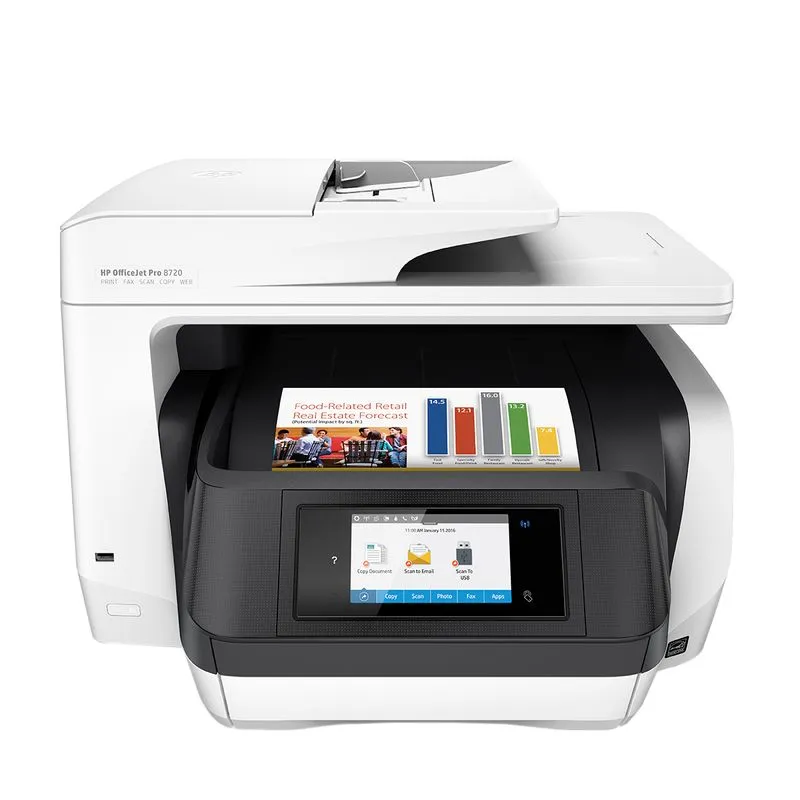Multifuncional HP Jato de Tinta Térmico 8720 USB, Wifi - Imprime, Copia, Digitaliza, Fax