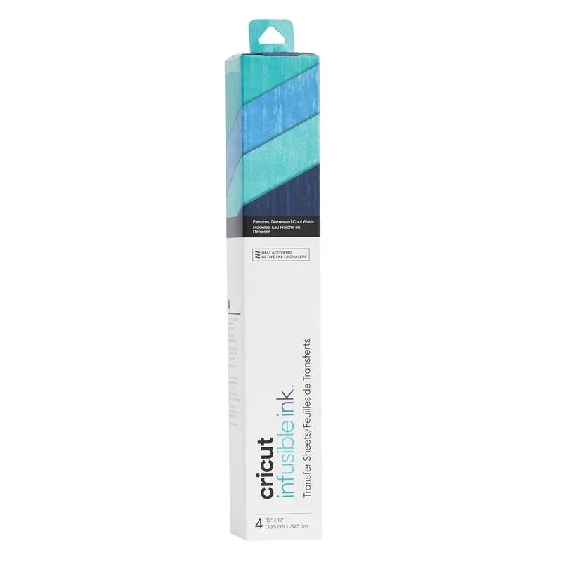 Transfer Sublimático Infusible Ink Grafiato Tons Azuis - Cricut- 30,5 x 30,5 cm - 04 Folhas