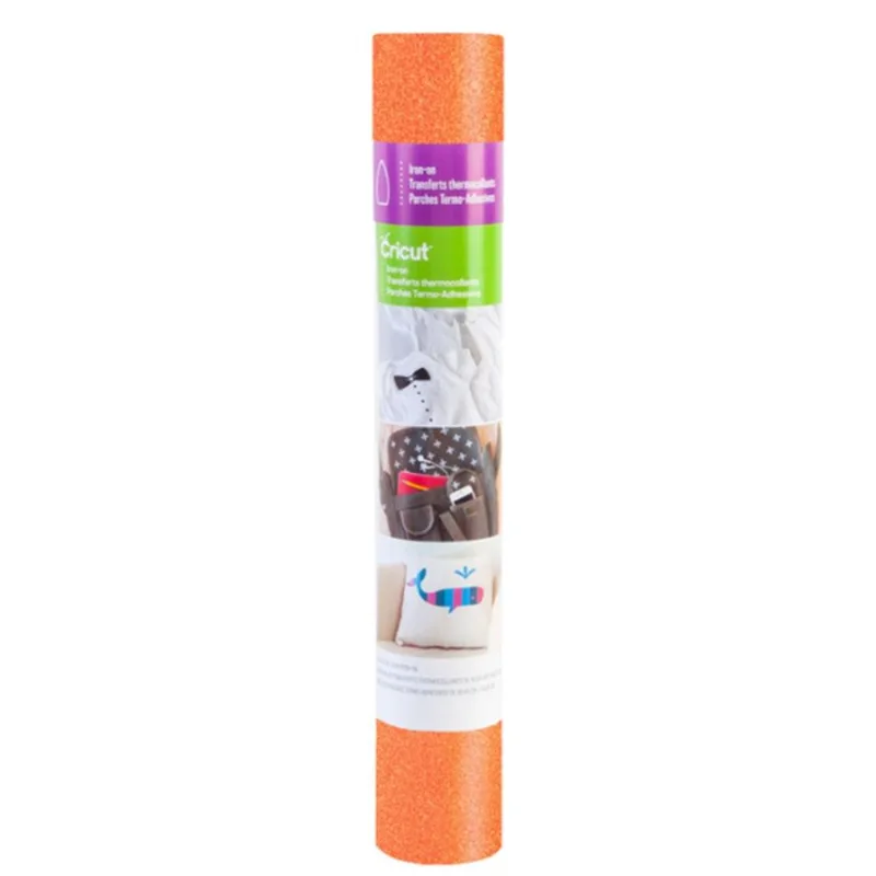 Transfer Glitter Laranja Fluorescente - Cricut - 30x60cm - 01 Unidade