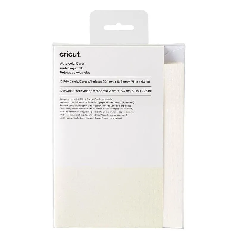 Cartão De Papel Aquarela Marfim Com Envelope Branco - Cricut - 12,1 X 16,8 Cm - 300 G - 10 Unids